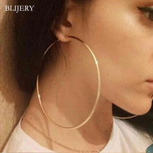 Load image into Gallery viewer, BLIJERY Trendy Large Hoop Earrings Big Smooth Circle Earrings Basketball Brincos Celebrity Brand Loop Earrings for Women Jewelry