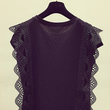 Load image into Gallery viewer, Moda coreana ropa de talla grande camisa sólida mujer blusa verano 2020 Tops y Blusas para mujer encaje Patchwork Blusas 4835 50
