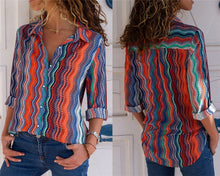 Load image into Gallery viewer, Aachoae femmes Blouses 2020 mode à manches longues col rabattu bureau chemise Blouse chemise hauts décontractés grande taille Blusas Femininas