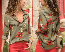 Load image into Gallery viewer, Aachoae femmes Blouses 2020 mode à manches longues col rabattu bureau chemise Blouse chemise hauts décontractés grande taille Blusas Femininas