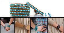 Load image into Gallery viewer, Natural Stone Handmade Multi Color Chakra Bracelet Jewelry Tube Beads Leather Wrap Bracelet Creative Gifts Couples Bracelets