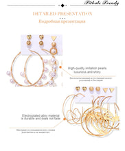 Load image into Gallery viewer, Women's Earrings Set Tassel Pearl Earrings For Women Bohemian Fashion Jewelry 2020 Geometric kolczyki Hoop Earings