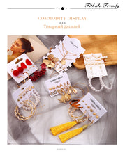 Load image into Gallery viewer, Women's Earrings Set Tassel Pearl Earrings For Women Bohemian Fashion Jewelry 2020 Geometric kolczyki Hoop Earings