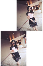 Load image into Gallery viewer, Moda coreana chiffon blusas femininas rendas manga curta rosa camisas femininas plus size 4xl/5xl womens tops blusas femininas elegante