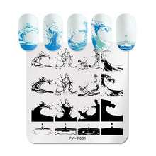 Load image into Gallery viewer, Natural Plants Flower Nail Stamping Plates Christmas Striped Line Mandala Nail Art Plate Stencil Stainless Steel Design