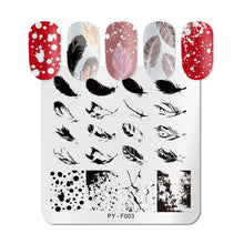 Load image into Gallery viewer, Natural Plants Flower Nail Stamping Plates Christmas Striped Line Mandala Nail Art Plate Stencil Stainless Steel Design