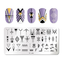 Load image into Gallery viewer, Natural Plants Flower Nail Stamping Plates Christmas Striped Line Mandala Nail Art Plate Stencil Stainless Steel Design