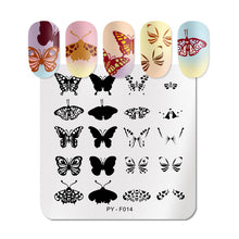 Load image into Gallery viewer, Natural Plants Flower Nail Stamping Plates Christmas Striped Line Mandala Nail Art Plate Stencil Stainless Steel Design