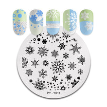 Load image into Gallery viewer, Natural Plants Flower Nail Stamping Plates Christmas Striped Line Mandala Nail Art Plate Stencil Stainless Steel Design