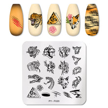 Load image into Gallery viewer, Natural Plants Flower Nail Stamping Plates Christmas Striped Line Mandala Nail Art Plate Stencil Stainless Steel Design