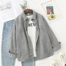 Load image into Gallery viewer, Corduroy Shirts Womens Tops And Blouses Long Sleeve Spring Ladies Solid Loose Boyfriend Style Shirt