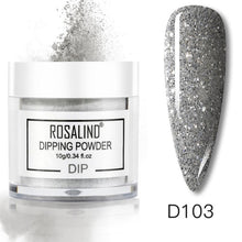 Load image into Gallery viewer, ROSALIND Dipping Powder Set Nail Holographic Glitter Dip Powder Nails Set For Manicure Gel Nail Polish 10g Chrome Pigment Powder
