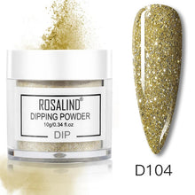Load image into Gallery viewer, ROSALIND Dipping Powder Set Nail Holographic Glitter Dip Powder Nails Set For Manicure Gel Nail Polish 10g Chrome Pigment Powder