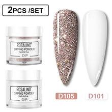 Load image into Gallery viewer, ROSALIND Dipping Powder Set Nail Holographic Glitter Dip Powder Nails Set For Manicure Gel Nail Polish 10g Chrome Pigment Powder