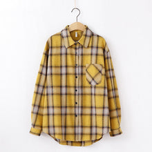 Load image into Gallery viewer, Fashion Women Plaid Shirt Chic Checked Blouse Long Sleeve Female Casual Print Shirts Loose Cotton Tops Blusas