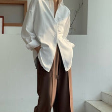 Load image into Gallery viewer, Lizkova White Blouse Women Suede Long Sleeve Formal Shirt 2020 Spring Lapel Ladies Blouse Streetwear 8866