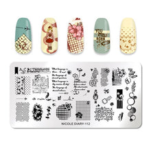 Load image into Gallery viewer, Lace Flower Animal Nail Stamping Plates Marble Image Stamp Templates Geometric Printing Stencil Tools