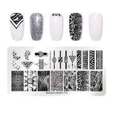 Load image into Gallery viewer, Lace Flower Animal Nail Stamping Plates Marble Image Stamp Templates Geometric Printing Stencil Tools