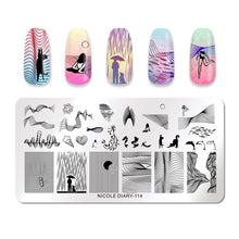 Load image into Gallery viewer, Lace Flower Animal Nail Stamping Plates Marble Image Stamp Templates Geometric Printing Stencil Tools