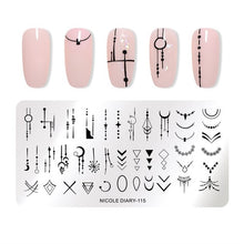 Load image into Gallery viewer, Lace Flower Animal Nail Stamping Plates Marble Image Stamp Templates Geometric Printing Stencil Tools