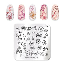 Load image into Gallery viewer, Lace Flower Animal Nail Stamping Plates Marble Image Stamp Templates Geometric Printing Stencil Tools