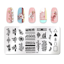 Load image into Gallery viewer, Lace Flower Animal Nail Stamping Plates Marble Image Stamp Templates Geometric Printing Stencil Tools