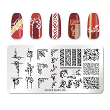 Load image into Gallery viewer, Lace Flower Animal Nail Stamping Plates Marble Image Stamp Templates Geometric Printing Stencil Tools