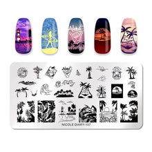 Load image into Gallery viewer, Lace Flower Animal Nail Stamping Plates Marble Image Stamp Templates Geometric Printing Stencil Tools