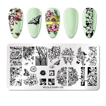 Load image into Gallery viewer, Lace Flower Animal Nail Stamping Plates Marble Image Stamp Templates Geometric Printing Stencil Tools