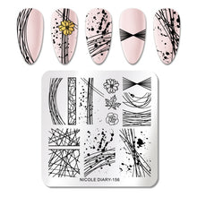 Load image into Gallery viewer, Lace Flower Animal Nail Stamping Plates Marble Image Stamp Templates Geometric Printing Stencil Tools