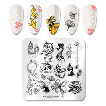Load image into Gallery viewer, Lace Flower Animal Nail Stamping Plates Marble Image Stamp Templates Geometric Printing Stencil Tools