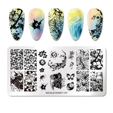 Load image into Gallery viewer, Lace Flower Animal Nail Stamping Plates Marble Image Stamp Templates Geometric Printing Stencil Tools