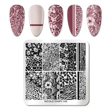 Load image into Gallery viewer, Lace Flower Animal Nail Stamping Plates Marble Image Stamp Templates Geometric Printing Stencil Tools