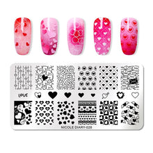 Load image into Gallery viewer, Lace Flower Animal Nail Stamping Plates Marble Image Stamp Templates Geometric Printing Stencil Tools