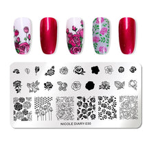 Load image into Gallery viewer, Lace Flower Animal Nail Stamping Plates Marble Image Stamp Templates Geometric Printing Stencil Tools