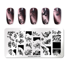 Load image into Gallery viewer, Lace Flower Animal Nail Stamping Plates Marble Image Stamp Templates Geometric Printing Stencil Tools
