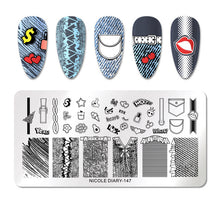Load image into Gallery viewer, Lace Flower Animal Nail Stamping Plates Marble Image Stamp Templates Geometric Printing Stencil Tools