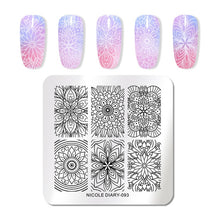 Load image into Gallery viewer, Lace Flower Animal Nail Stamping Plates Marble Image Stamp Templates Geometric Printing Stencil Tools