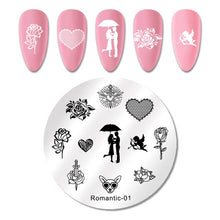 Load image into Gallery viewer, Lace Flower Animal Nail Stamping Plates Marble Image Stamp Templates Geometric Printing Stencil Tools