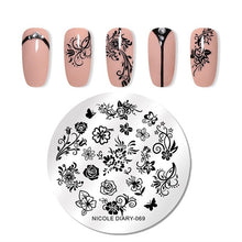 Load image into Gallery viewer, Lace Flower Animal Nail Stamping Plates Marble Image Stamp Templates Geometric Printing Stencil Tools