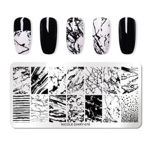 Load image into Gallery viewer, Lace Flower Animal Nail Stamping Plates Marble Image Stamp Templates Geometric Printing Stencil Tools
