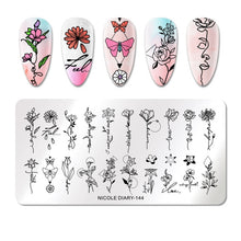 Load image into Gallery viewer, Lace Flower Animal Nail Stamping Plates Marble Image Stamp Templates Geometric Printing Stencil Tools