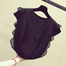 Load image into Gallery viewer, Moda coreana ropa de talla grande camisa sólida mujer blusa verano 2020 Tops y Blusas para mujer encaje Patchwork Blusas 4835 50
