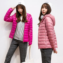 Load image into Gallery viewer, 2019 New Brand 90% White Duck Down Jacket Women Autumn Winter Warm Coat Lady Ultralight Duck Down Jacket Female Windproof Parka
