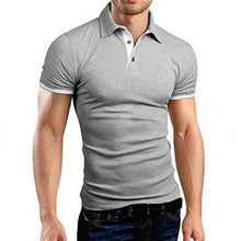 Load image into Gallery viewer, Summer short Sleeve Polo Shirt men Turn-over Collar fashion casual Slim Breathable Solid Color Business men&#39;s polo shirt
