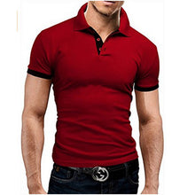 Load image into Gallery viewer, Summer short Sleeve Polo Shirt men Turn-over Collar fashion casual Slim Breathable Solid Color Business men&#39;s polo shirt
