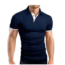 Load image into Gallery viewer, Summer short Sleeve Polo Shirt men Turn-over Collar fashion casual Slim Breathable Solid Color Business men&#39;s polo shirt
