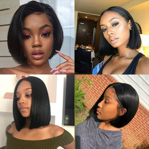 Brazilian Wig Straight Short Bob Lace Front Wigs 13x4 Lace Front Human Hair Wigs Pre-plucked With Baby Hair