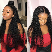 Load image into Gallery viewer, lace front human hair wigs for Black Women deep wave curly hd frontal bob wig brazilian afro short long 30 inch water wig full
