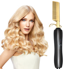 Load image into Gallery viewer, Hair Straightener Flat Irons Straightening Brush Hot Heating Comb Hair Straight Styler Corrugation Curling Iron Hair Curler Comb
